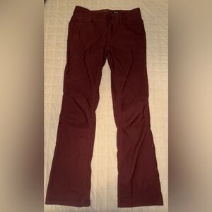 prAna Halle II Standard Fit Pants ~ Womens 8 Reg Burgundy
